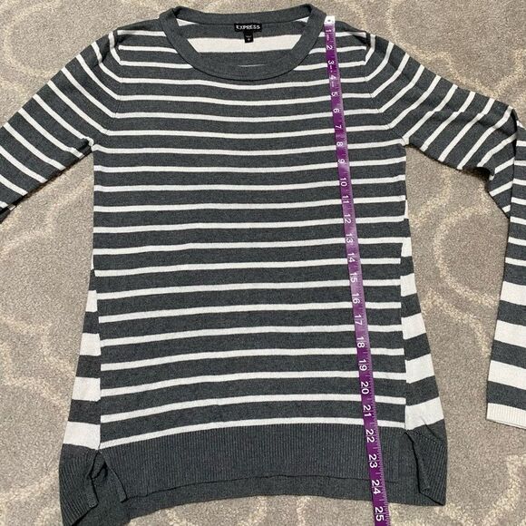 Express Women's Striped Sweater - Black and White - Picture 4 of 6